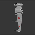Gray Industrial Mechanical Device With Red Circular Markings And Detailed Structure